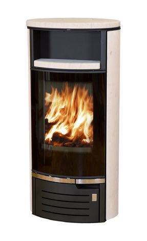 Печь-камин ABX Atlantik 5 III, черная сталь, мокка крем с верхн. плитой в Иркутске
